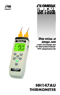 Thumbnail of document Manual - HH147AU 2 Channel Handheld 7 Thermocouple Types Datalogger USB output